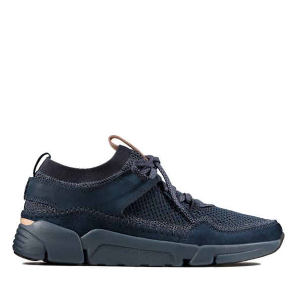 Clarks Mens Tri Active Up Trainers Navy | USA-6085793
